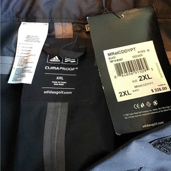 NWT Adidas ClimaProof Storm MRetCDDYPT Black Golf Pants Mens 2XL - Picture 2 of 7